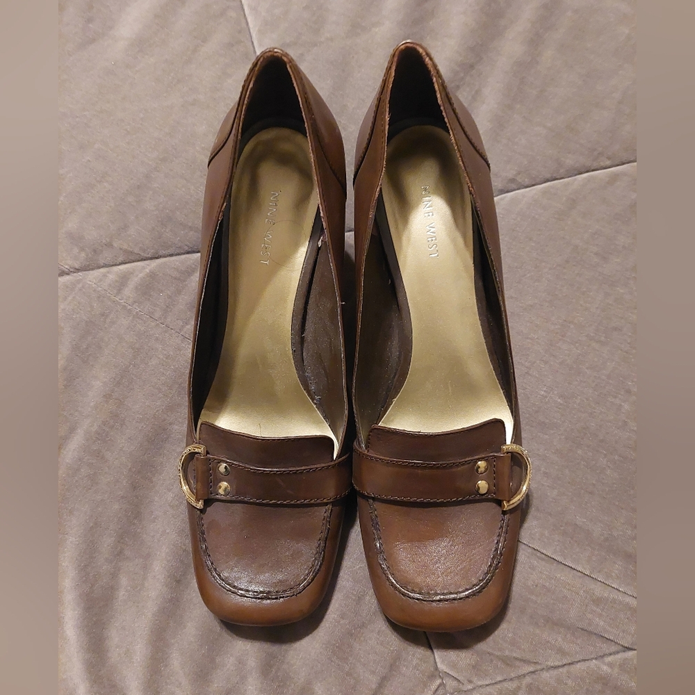Nine West Brown Leather Women's Shoes